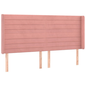 vidaXL Wingback Headboard Pink 163x16x118/128 cm Velvet