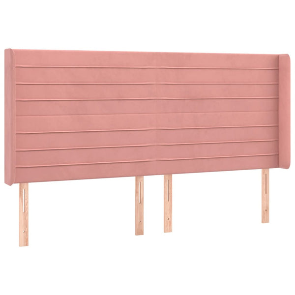 vidaXL Wingback Headboard Pink 163x16x118/128 cm Velvet