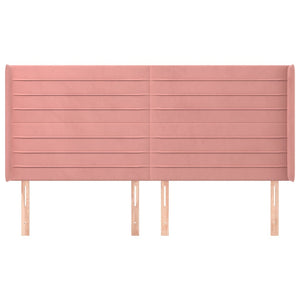 vidaXL Wingback Headboard Pink 163x16x118/128 cm Velvet