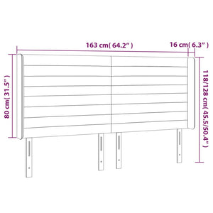 vidaXL Wingback Headboard Pink 163x16x118/128 cm Velvet