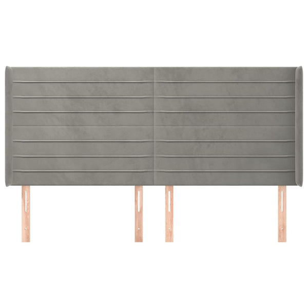 vidaXL Wingback Headboard Light Gray 183x16x118/128 cm Velvet