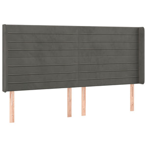 vidaXL Wingback Headboard Dark Grey 183x16x118/128 cm Velvet