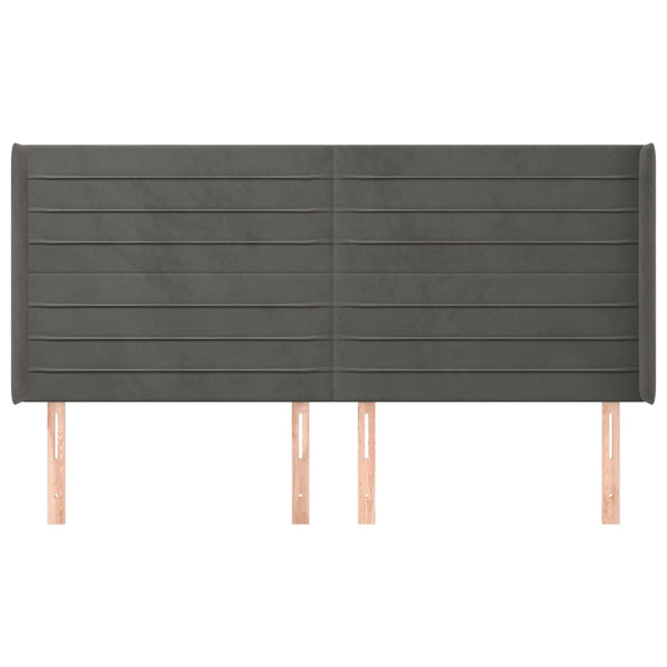 vidaXL Wingback Headboard Dark Grey 183x16x118/128 cm Velvet