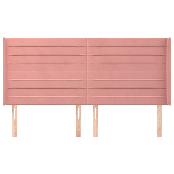 vidaXL Headboard with Ears Pink 183x16x118/128 cm Velvet