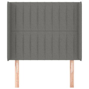 Kopfteil mit Ohren Dunkelgrau 93x16x118/128 cm Stoff