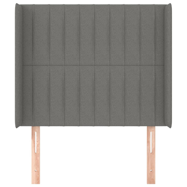 Kopfteil mit Ohren Dunkelgrau 93x16x118/128 cm Stoff