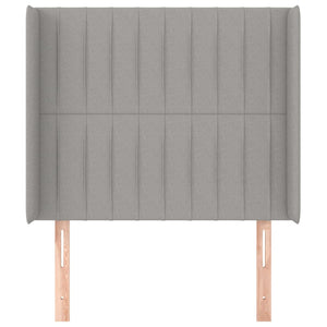 Kopfteil mit Ohren Hellgrau 103x16x118/128 cm Stoff