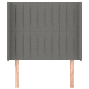 Kopfteil mit Ohren Dunkelgrau 103x16x118/128 cm Stoff