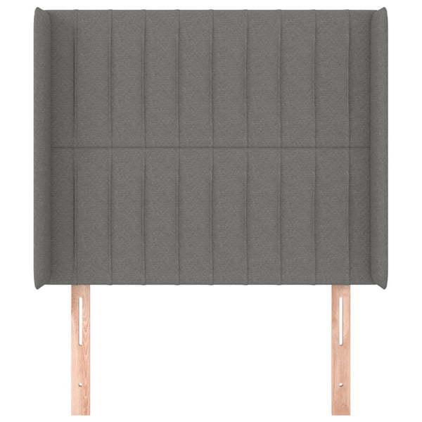 Kopfteil mit Ohren Dunkelgrau 103x16x118/128 cm Stoff