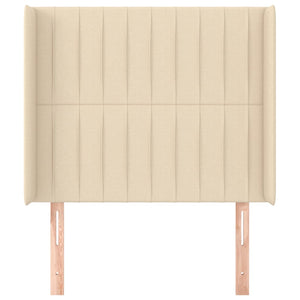 Kopfteil mit Ohren Creme 103x16x118/128 cm Stoff