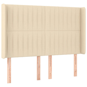 vidaXL Wingback Headboard Cream 147x16x118/128 cm Fabric