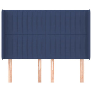vidaXL Wingback Headboard Blue 147x16x118/128 cm Fabric