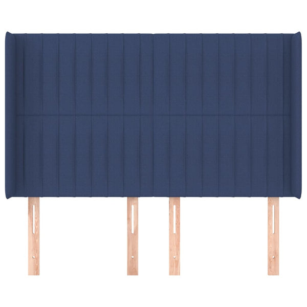vidaXL Wingback Headboard Blue 147x16x118/128 cm Fabric