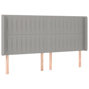 vidaXL Wingback Headboard Light Grey 163x16x118/128 cm Fabric