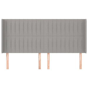 vidaXL Wingback Headboard Light Grey 163x16x118/128 cm Fabric