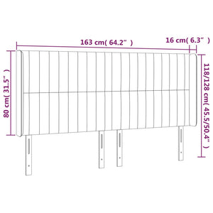 vidaXL Wingback Headboard Dark Grey 163x16x118/128 cm Fabric