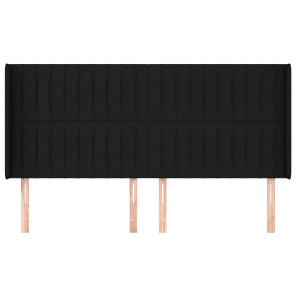 vidaXL Wingback Headboard Black 163x16x118/128 cm Fabric