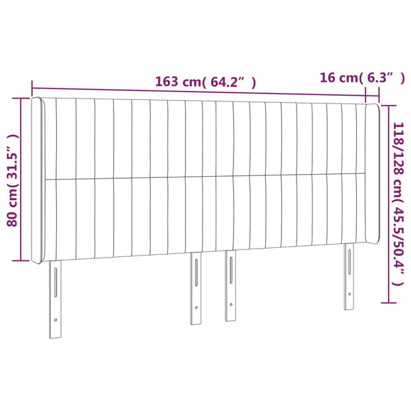 vidaXL Wingback Headboard Taupe 163x16x118/128 cm Fabric