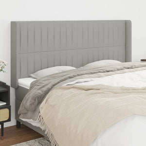 vidaXL Wingback Headboard Light Grey 183x16x118/128 cm Fabric