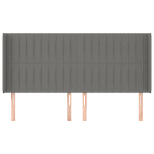 vidaXL Wingback Headboard Dark Grey 183x16x118/128 cm Fabric