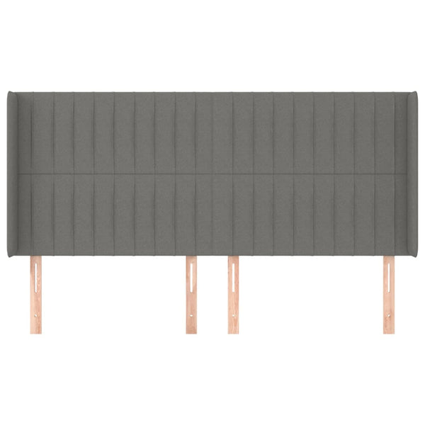vidaXL Wingback Headboard Dark Grey 183x16x118/128 cm Fabric