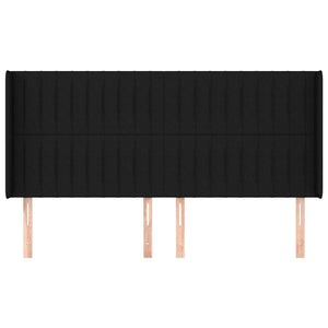 vidaXL Wingback Headboard Black 183x16x118/128 cm Fabric