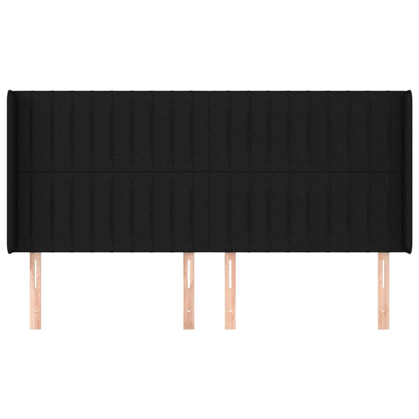 vidaXL Wingback Headboard Black 183x16x118/128 cm Fabric