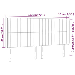vidaXL Wingback Headboard Taupe 183x16x118/128 cm Fabric