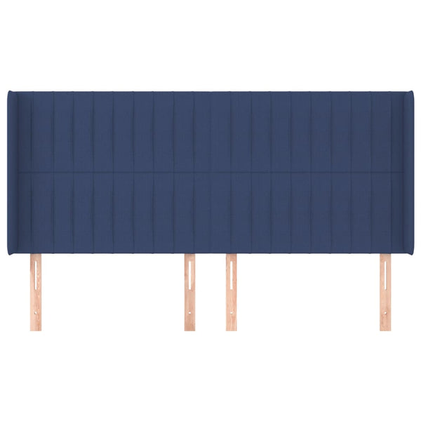 vidaXL Wingback Headboard Blue 183x16x118/128 cm Fabric