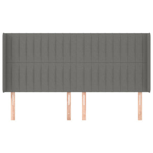 vidaXL Wingback Headboard Dark Gray 203x16x118/128 cm Fabric