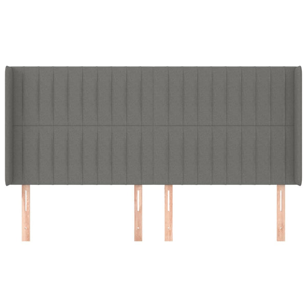 vidaXL Wingback Headboard Dark Gray 203x16x118/128 cm Fabric