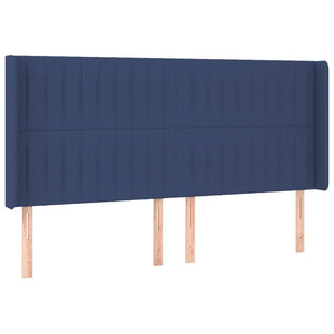 vidaXL Wingback Headboard Blue 203x16x118/128 cm Fabric