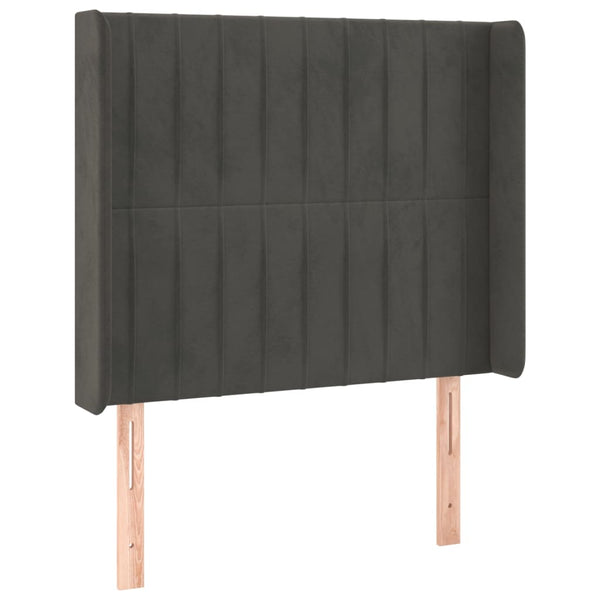 vidaXL Wingback Headboard Dark Grey 83x16x118/128 cm Velvet