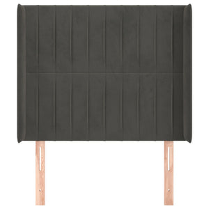vidaXL Wingback Headboard Dark Grey 83x16x118/128 cm Velvet