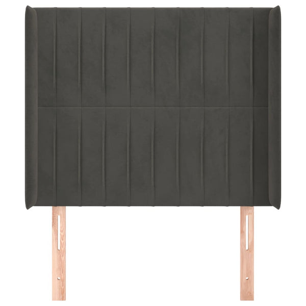 vidaXL Wingback Headboard Dark Grey 83x16x118/128 cm Velvet