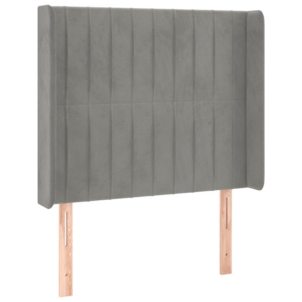 vidaXL Wingback Headboard Light Gray 93x16x118/128 cm Velvet