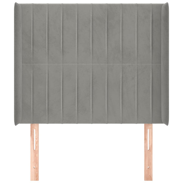 vidaXL Wingback Headboard Light Gray 93x16x118/128 cm Velvet