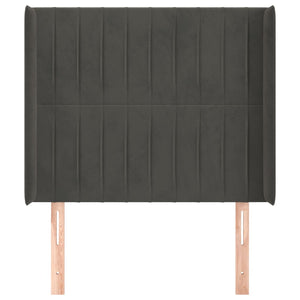 vidaXL Wingback Headboard Dark Grey 93x16x118/128 cm Velvet