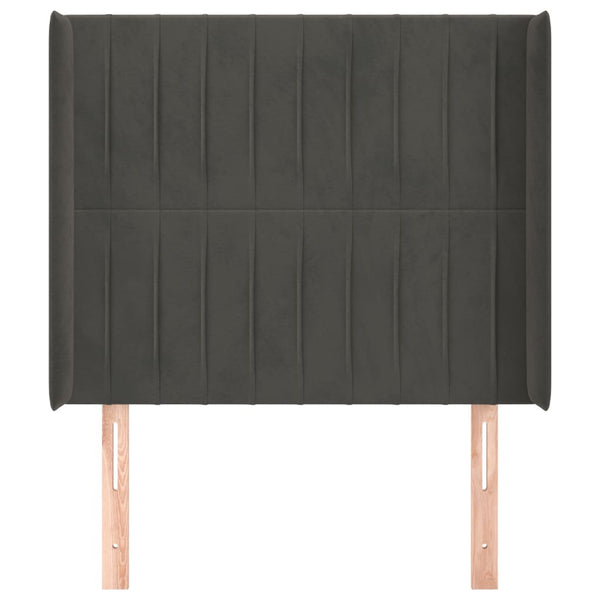 vidaXL Wingback Headboard Dark Grey 93x16x118/128 cm Velvet