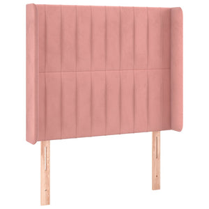 vidaXL Wingback Headboard Pink 93x16x118/128 cm Velvet