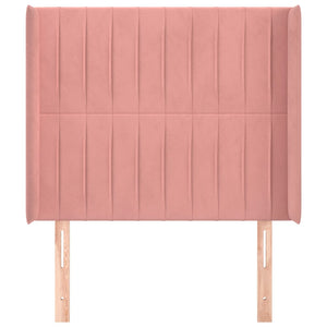 vidaXL Wingback Headboard Pink 93x16x118/128 cm Velvet