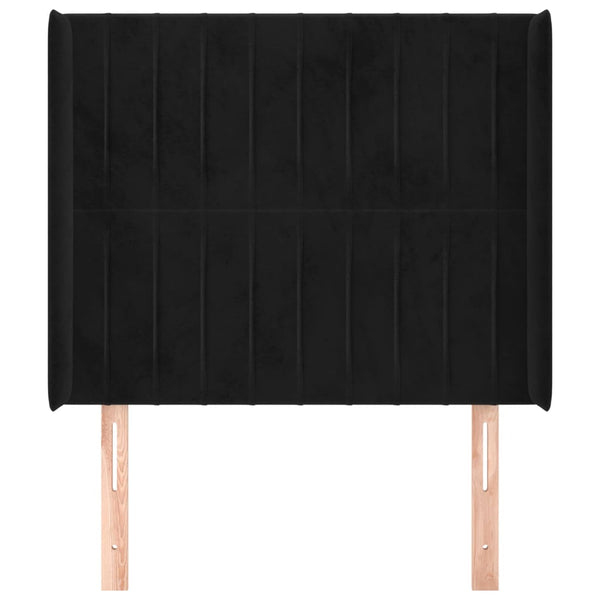 vidaXL Wingback Headboard Black 103x16x118/128 cm Velvet