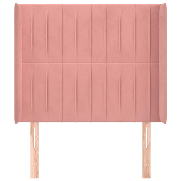 vidaXL Wingback Headboard Pink 103x16x118/128 cm Velvet