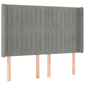 vidaXL Wingback Headboard Light Grey 147x16x118/128 cm Velvet