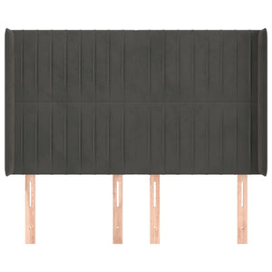 vidaXL Wingback Headboard Dark Grey 147x16x118/128 cm Velvet
