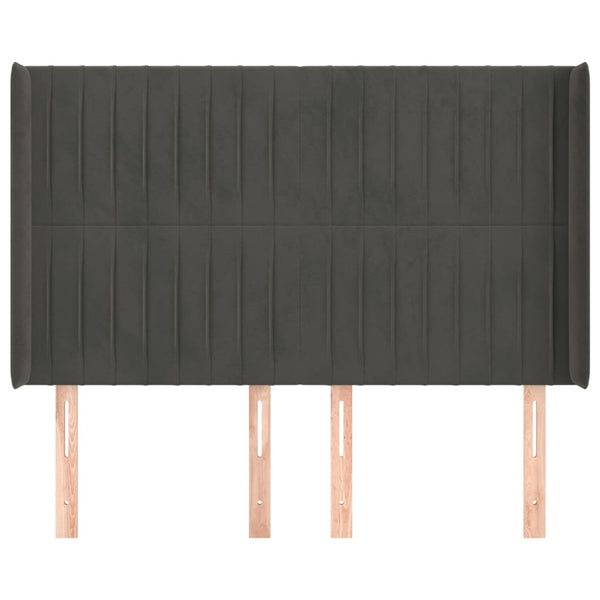 vidaXL Wingback Headboard Dark Grey 147x16x118/128 cm Velvet