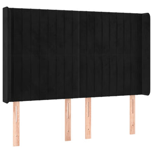 vidaXL Tufted Headboard Black 147x16x118/128 cm Velvet