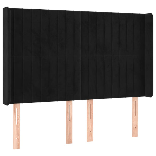 vidaXL Tufted Headboard Black 147x16x118/128 cm Velvet