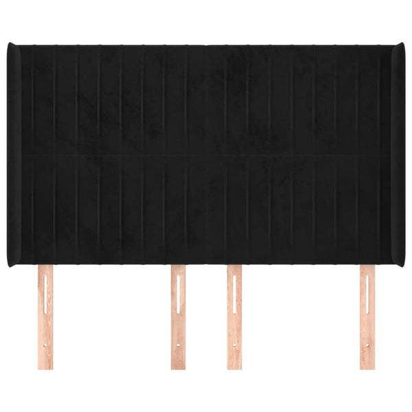 vidaXL Tufted Headboard Black 147x16x118/128 cm Velvet