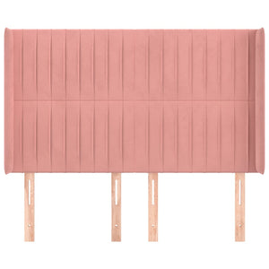 vidaXL Wingback Headboard Pink 147x16x118/128 cm Velvet
